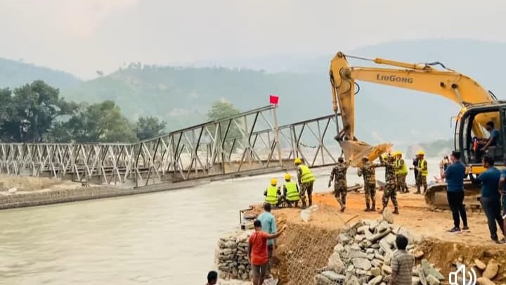 बाढीले बगाएको सिन्धुली रामेछाप जोड्ने खुर्कोट पुलको निर्माण सकियो